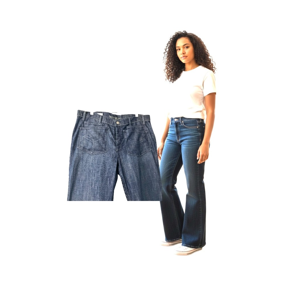 Banana Republic Modern Wide Leg Jeans Dark Wash Patch Pocket 578612 Mens 37x33.5